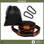 Heavy Duty Adjustable Tree Hammock Straps with Carabiners 2m 500kg Capacity 2pc