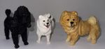 Black Poodle Chow-chow  Samoyed Dog Figurines by Conversation Concepts