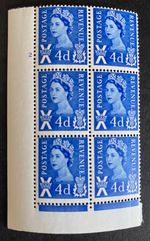 GB Scotland Cylinder Block 2 (no dot) 1967 4d Ultramarine XS11 SGS8 MNH