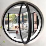 23.6" Round Rotating Pivot Window Tempered Glass Flush Mount Metal Frame
