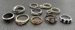 Vintage To Modern Ring CZ Rhinestone Silver Plated Tone Lot