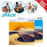 3 Pack D'Addario EJ Phosphor Bronze Acoustic Guitar Strings - EJ15 EJ16