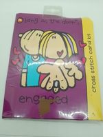 BANG ON THE DOOR ENGAGED ENGAGEMENT CARD CROSS STITCH KIT NEEDLEPOINT PICTURE