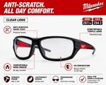 Milwaukee Clear Safety Glasses Anti-Fog Anti-Scratch Protective Eyewear EN166
