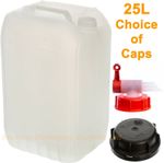 Jerry Can 25 Litre 25L Water / Fuel Container Food Safe Tamper Caps or Tap Caps