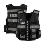 TACTICAL SECURITY DUTY PATROL VEST HI VIZ BLACK SIA INDUSTRY DOOR STAFF