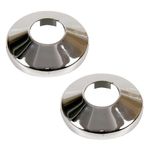 2x Pieces Chromed PVC Plastic Radiator Pipe Cover Collar Rose 15-28mm Diameter