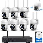 16CH 4K NVR 8 Pcs PTZ Cameras Wireless CCTV Security Camera System WiFi Audio