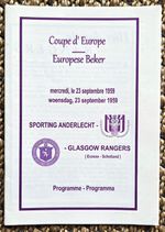 Anderlecht v Rangers  European Cup, 1st Rd, 2nd Leg, 23 Sep 1959  - PIRATE ISSUE