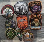 9 Lot Halloween Horror Patches Ghostbusters Zombie Iron/Sew Creepy Police Patch