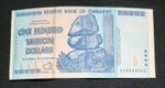 Zimbabwe 100 Trillion Dollars Uncirculated 2008 banknote AA solid serial number
