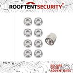8 x M8 TentBox/Roof Tent- Anti-Theft Security Nuts Tamperproof Lock Nut Set