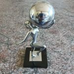ART DECO GLOBE/ BALL. NUDE FEMALE TABLE LIGHTER.