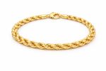 Real Italian 1/200 14K Yellow Gold Overlay Oro Rope Link Bracelet Pulsera Link