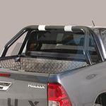 Toyota Hilux 2021 On Black Single Hoop Sports Roll Bar