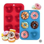 Silicone Donut Baking Moulds Pan Non-stick Mold for 6 Full Doughnuts Bagel Tray.