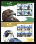 ALDERNEY 2008  RESIDENT BIRDS  3RD SERIES  RAPTORS  SET OF 6 BOOKLET PANES  MNH