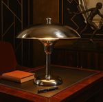 1930s Art Deco Chrome Mushroom Table Desk Lamp Bauhaus Style British Vintage