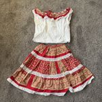 Vintage 1950’s Square Dancing Two Piece Set Size Small Red