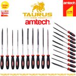 10x AMTECH 140mm Needle File Set 5.5" Carpenter Precision Filing Tools DIY UK