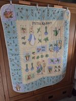 Vintage Mothercare Reversible Peter Rabbit Quilted Blanket Quilt Bedding Bed Cot