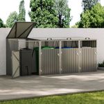 Four Wheelie Bin Storage Metal Store Cover Garden Rubbish Dustbin 4 Sheds House