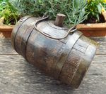 OAK MILITARY BLACK POWDER KEG BROAD ARROW MARK COSTREL IRON BOUND BARREL 19th C