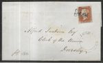 GB Queen Victoria 1841 1d Red Imperforate on 1842 Entire MX Cancel (180)