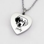 Personalised Pet Urn Heart Necklace Dog Cat Memorial Gift Cremation Ash Jewelry