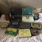 Job Lot Of Vintage Tins for Tobacco Cigarette Food Advertising 13 in total 