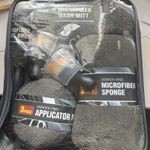 9+2 Pcs Car Wash Detailing Kit, Grey Microfiber Cloth Wheel Brushes All-in-One