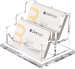 SANRUI Acrylic Clear Business Card Holder Display Stand Office Desktop Dispenser