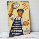 WHITSTABLE KENT OYSTERS metal sign food fish vintage advert tin man cave