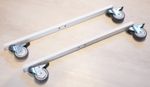 Pair of Heavy Duty Mobile Roller Dolly Bars with Locking Caster Wheels 67cm