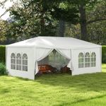 6 x 3(m) Outdoor Gazebo Canopy Party Tent with 6 Removable Side Walls for Garden