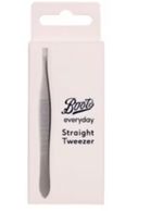 Boots Everyday Straight Tip Tweezer - Silver Metal Straight Tip Precision Tool