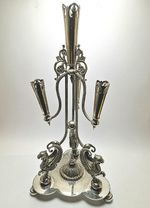 RARE ANTIQUE VICTORIAN WALKER AND HALL LARGE SILVER PLATED ENERGNE VASE HOLDER