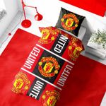 MAN UTD Manchester United Football Duvet Cover Single Reversible Bedding Set
