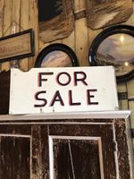 Vintage Mid 20th Century Painted Plywood For Sale Sign