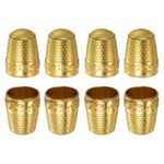 8pcs Sewing Thimble Copper Sewing Thimble Finger Protector, Golden