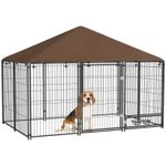 PawHut Outdoor Dog House w/ Canopy - Cream, Refurbished