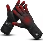 Day Wolf Snow Deer Black Heated Gloves Liners Rechargeable Thin Handwarmer