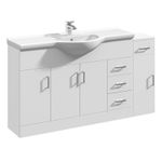 Bathroom Vanity Basin Sink Cabinet Cupboard Furniture Storage Unit White 1450mm