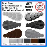 60 - 150 mm Round Air Vent Grille Cover Ducting Ventilation Fly Net Wall Ceiling
