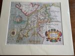 ORIGINAL MOUNTED MAP OFCAERNARVONSHIRE CAMDENS BRITANNIA 1637