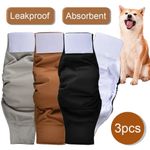 3 Pack Washable Male Dog Diaper Reusable Belly Band Leak Proof Pee Panties Nappy