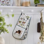 Double Oven Glove Ulster Weavers Portman Farm 100% Cotton Grey