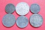 6 x Nazi (German third Reich) coins: 1, 5, 10 & 50 pfennigs - set 79