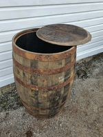 LID REMOVED OLD RECLAIMED USED RUSTIC WHISKEY / SCOTCH WHISKY OAK WOODEN BARREL