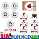 5/10 Pack Spin Mop Replacement Heads Compatible with Vileda –White/Red